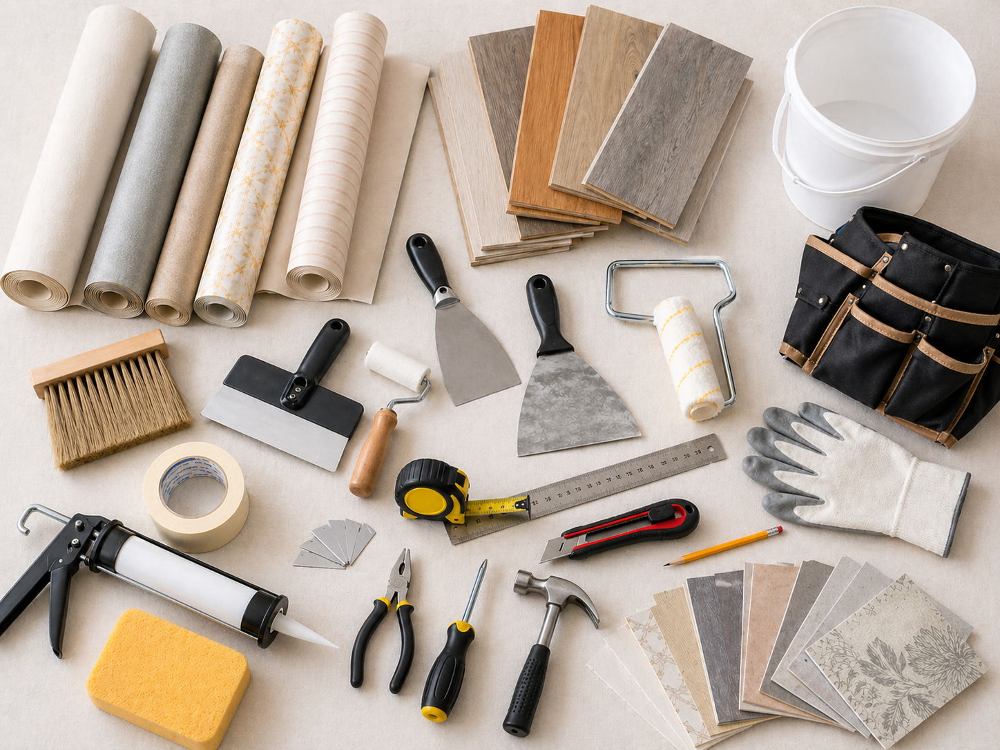クロス施工で使用する工具